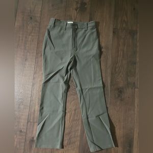 ARITZIA WILFRED FREE ARMY GREEN NYLON MIX FLARED PANTS